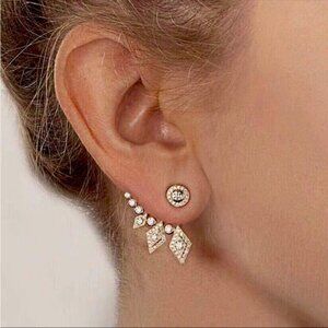 “Angel of Mine” Luxury Diamond Rhinestone Climber Gold Silver Stud Sexy Earrings